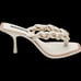 BCBGMAXAZRIA Women's Mistia Smooth Leather Braided Chain Sandal Heel Optic