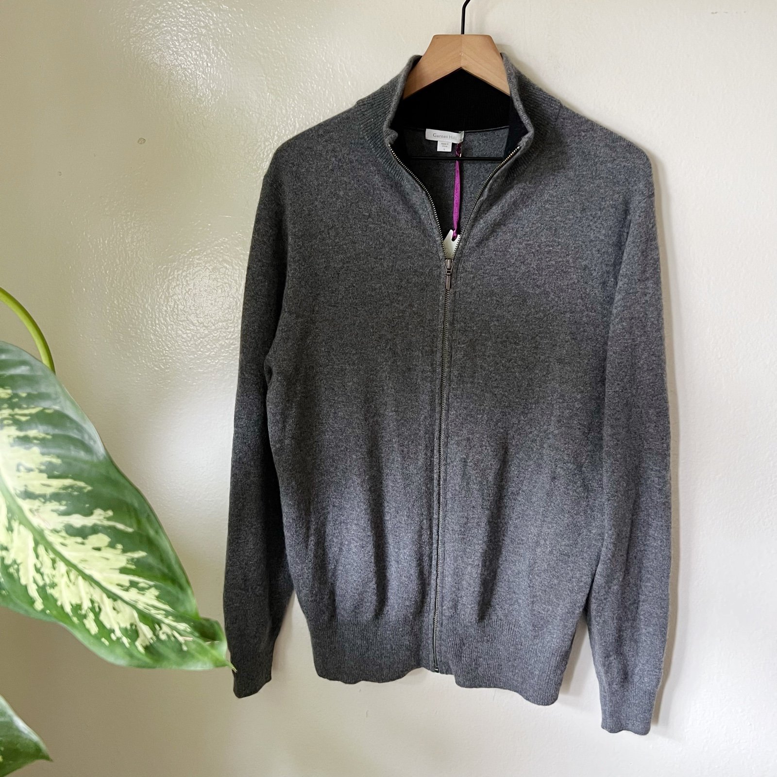 Garnet Hill | Cashmere Zip Front Sweater