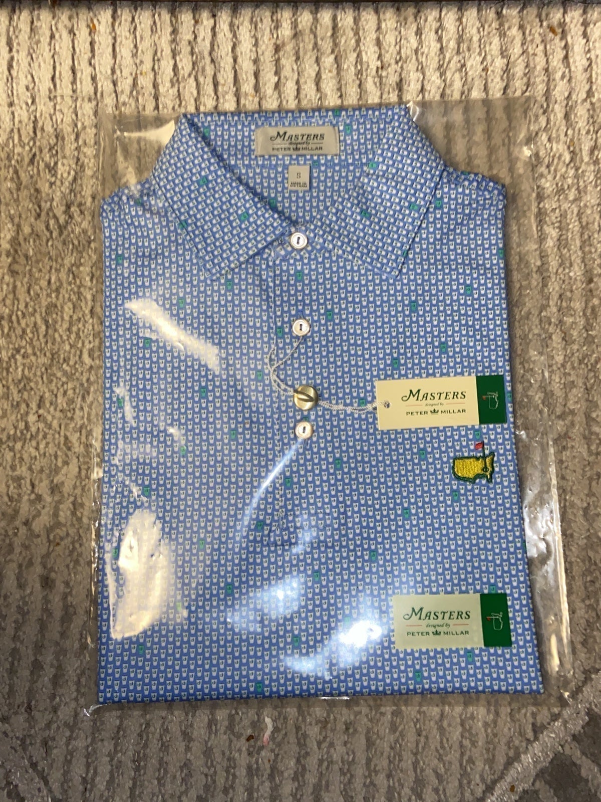 2023 Masters Peter Millar Medium Men's Golf Shirt Beer Cups Print Polo Augusta