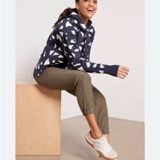 Sweaty Betty Revive Cropped Hoodie oversized boxy blue athleisure casual sz 10