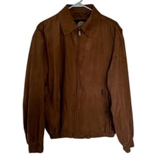 Weatherproof Microsuede Bomber Jacket, Dark Almond, size Medium