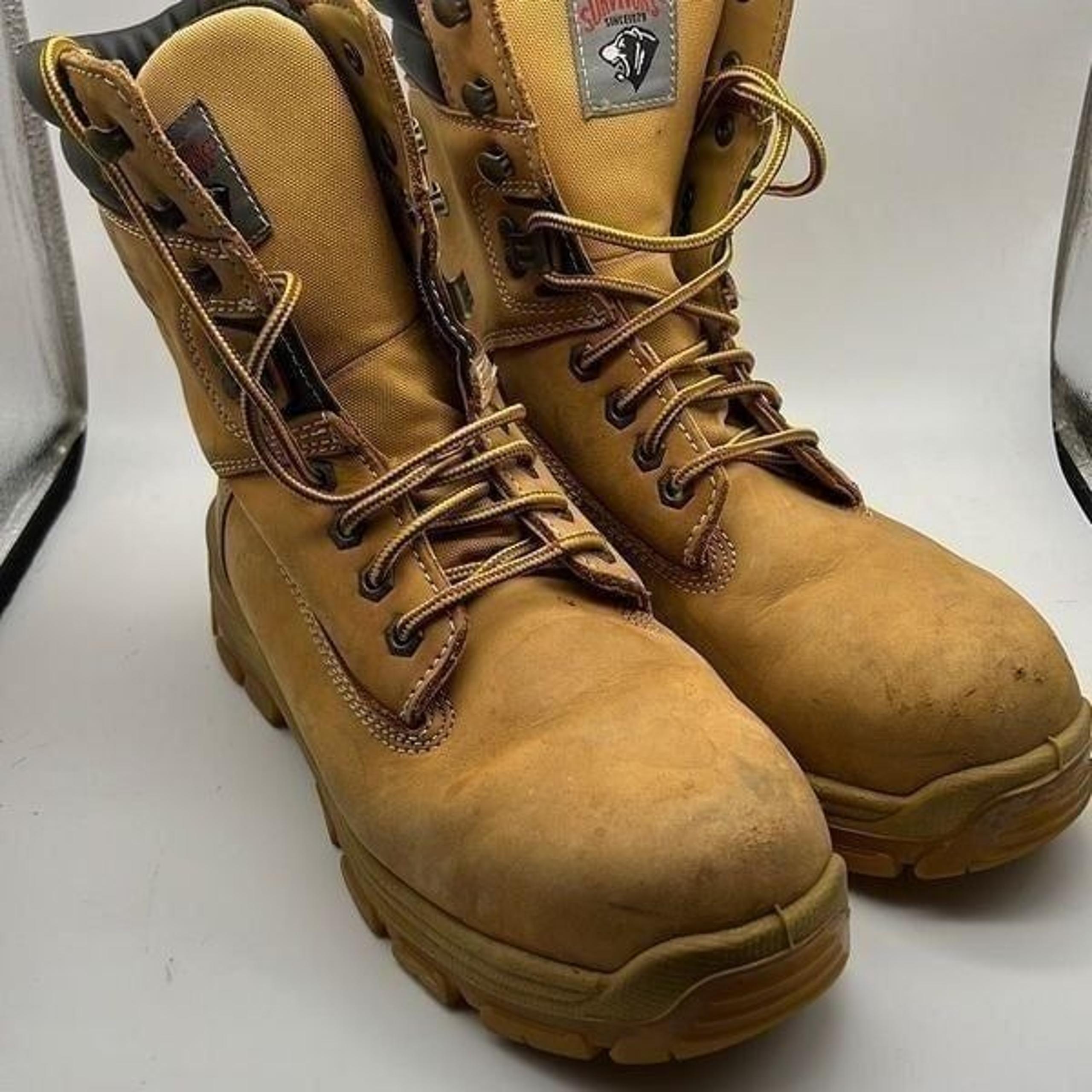 Herman survivors steel toe leather upper Preowned boots- mens 7