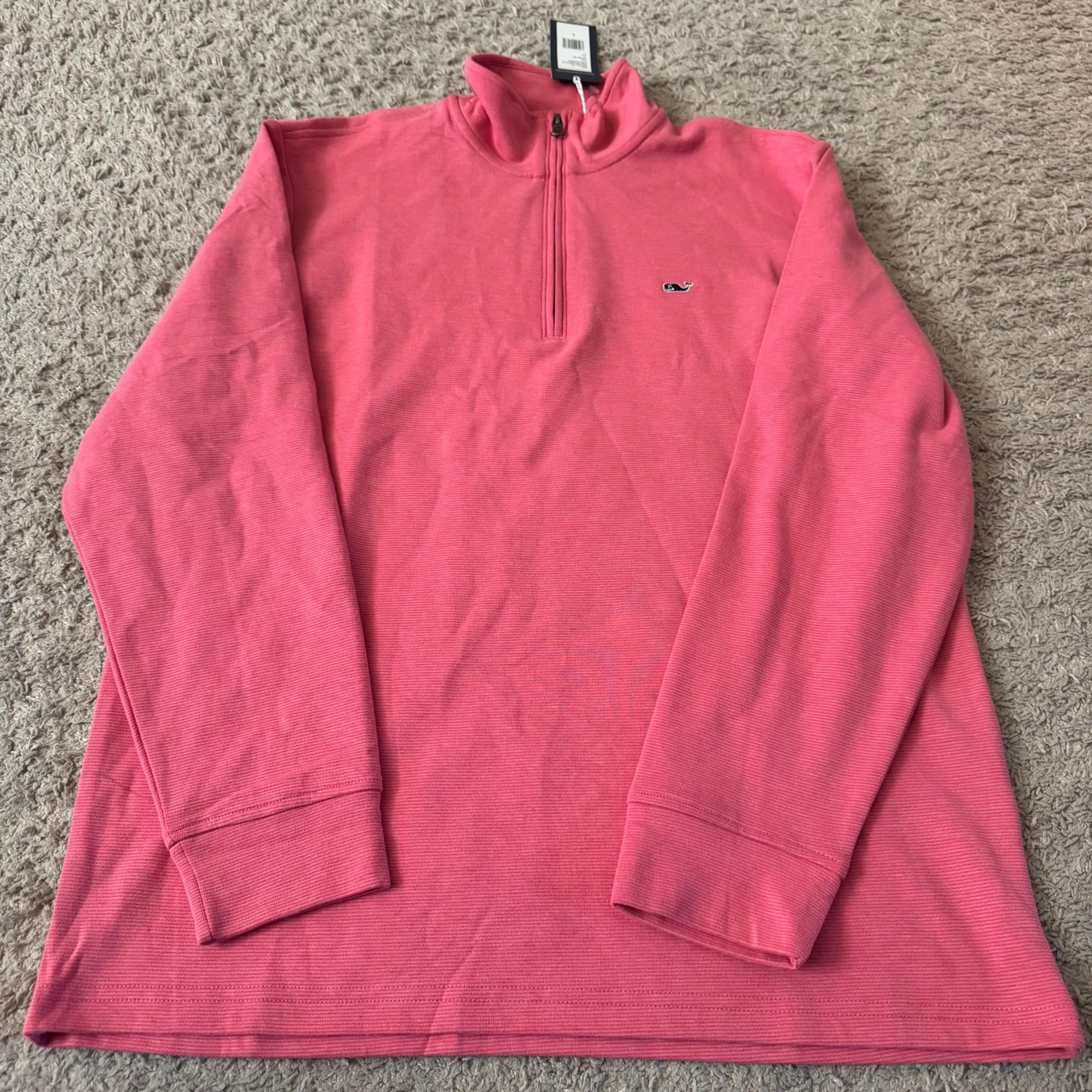 Men’s Vineyard Vines Stripe Quarter Zip Blank Saltwater Pullover Top