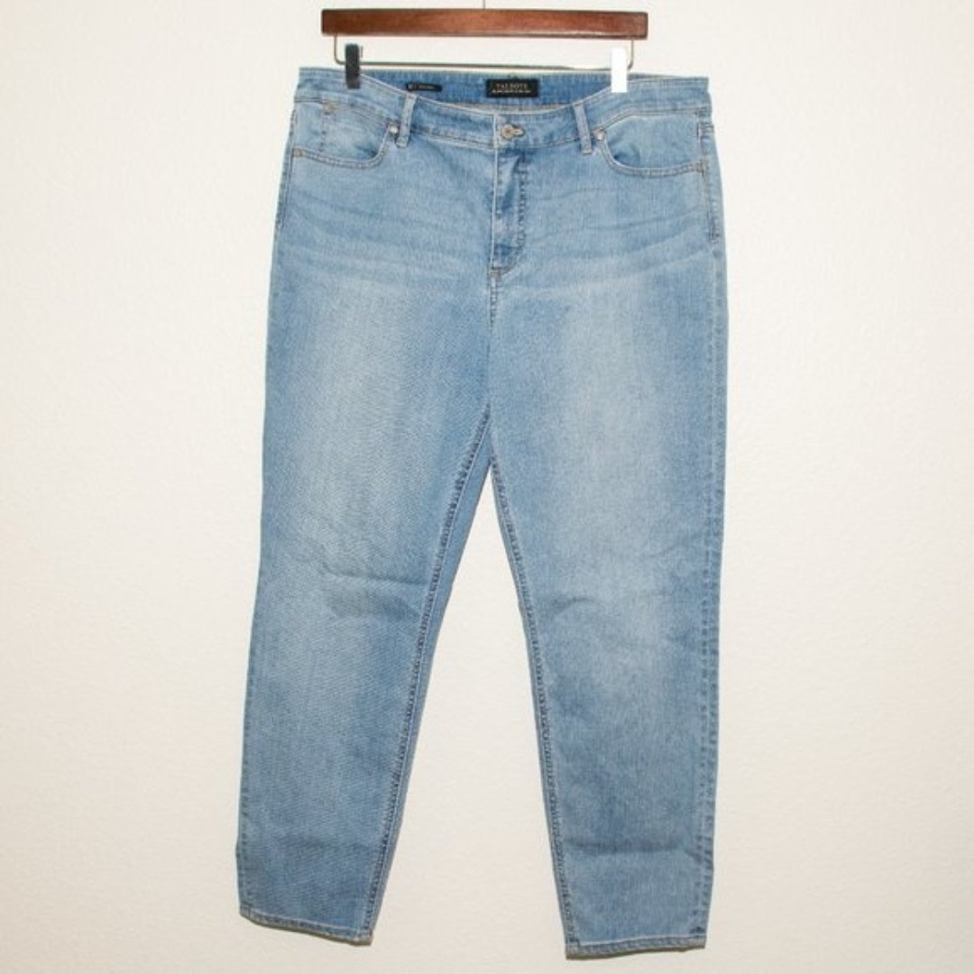 Talbots Slim Ankle Light Wash Jeans Flawless Pocket Sz 16