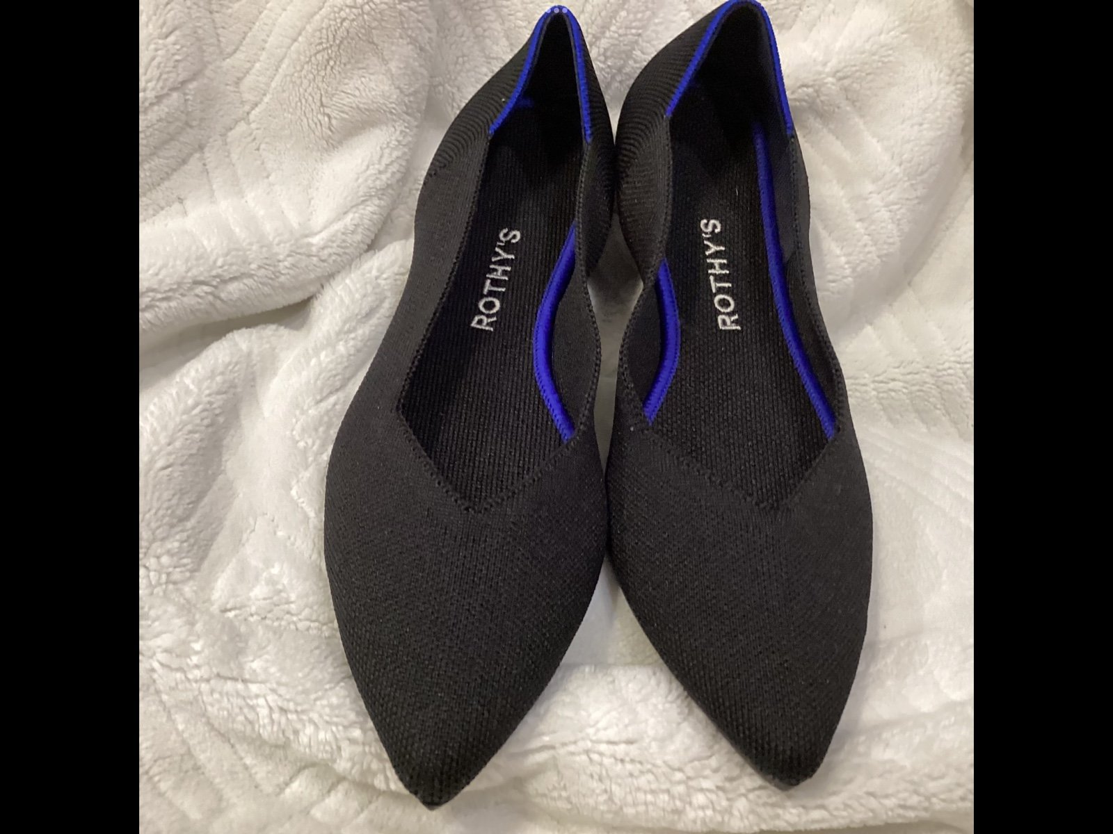 Rothy's The Point Black Solid Textile Ballet Flats Women’s US 8.5 EU 39.