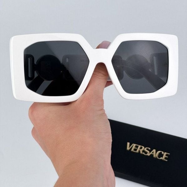 Versace VE4478U 314/87 BRAND NEW Sunglasses White Dark Grey Square Women