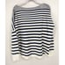 French Connection Women's Drop Shoulder Blue White Striped Tunic Sweater- NEW