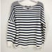 French Connection Women's Drop Shoulder Blue White Striped Tunic Sweater- NEW