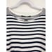 French Connection Women's Drop Shoulder Blue White Striped Tunic Sweater- NEW