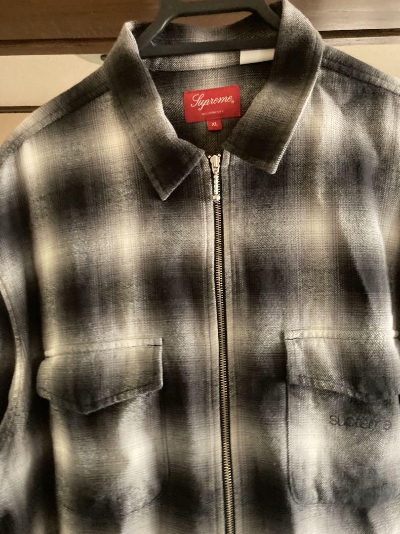 Supreme Shadow Plaid Flannel Zip Shirt