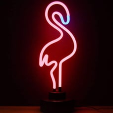 Lovely Bright Pink Flamingo Real Glass Neon Light Table Lamp