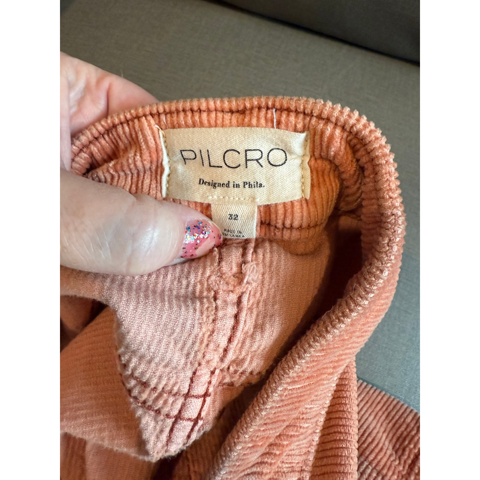Pilcro Barrel peach chords pants
