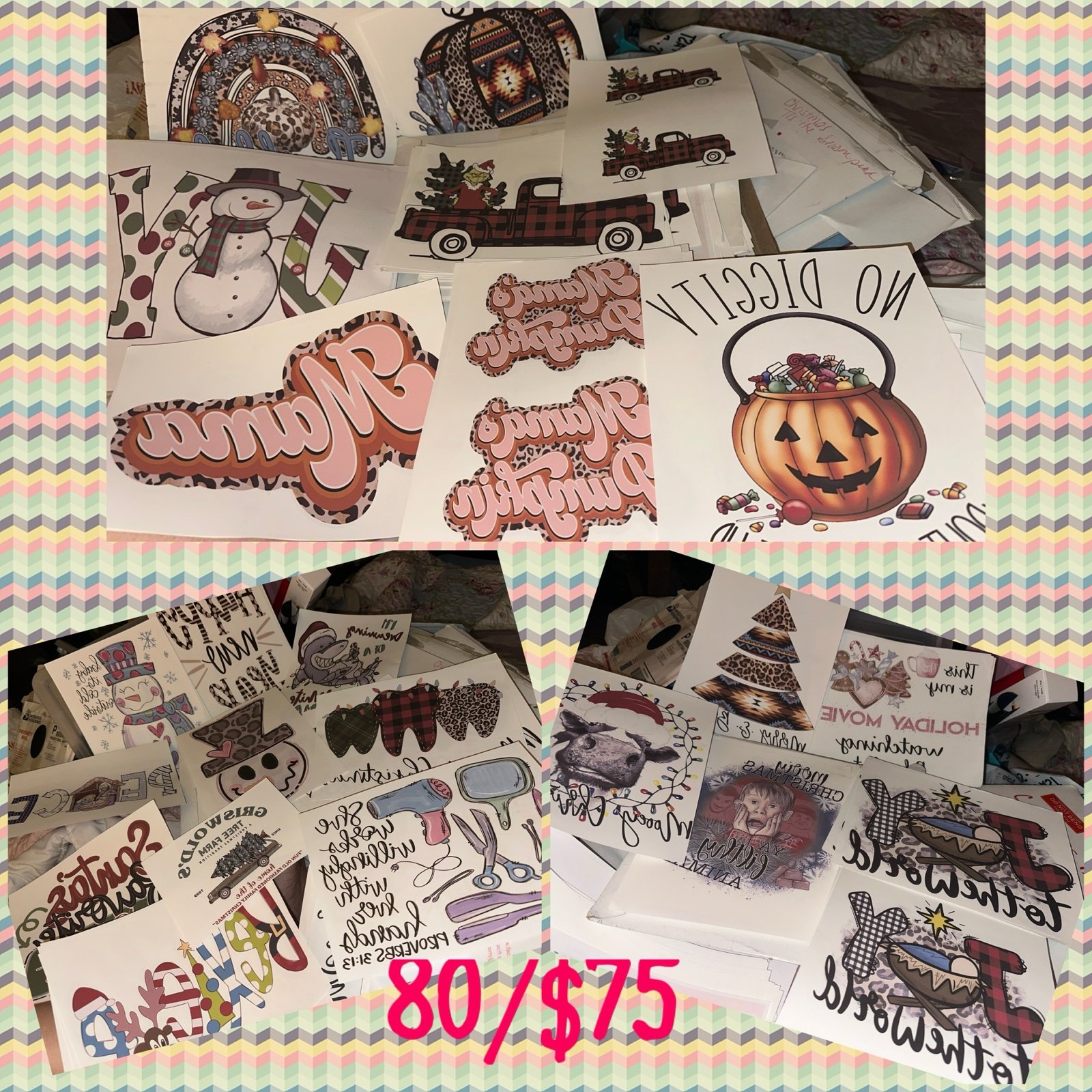 Over 80 Assorted Sublimation Prints