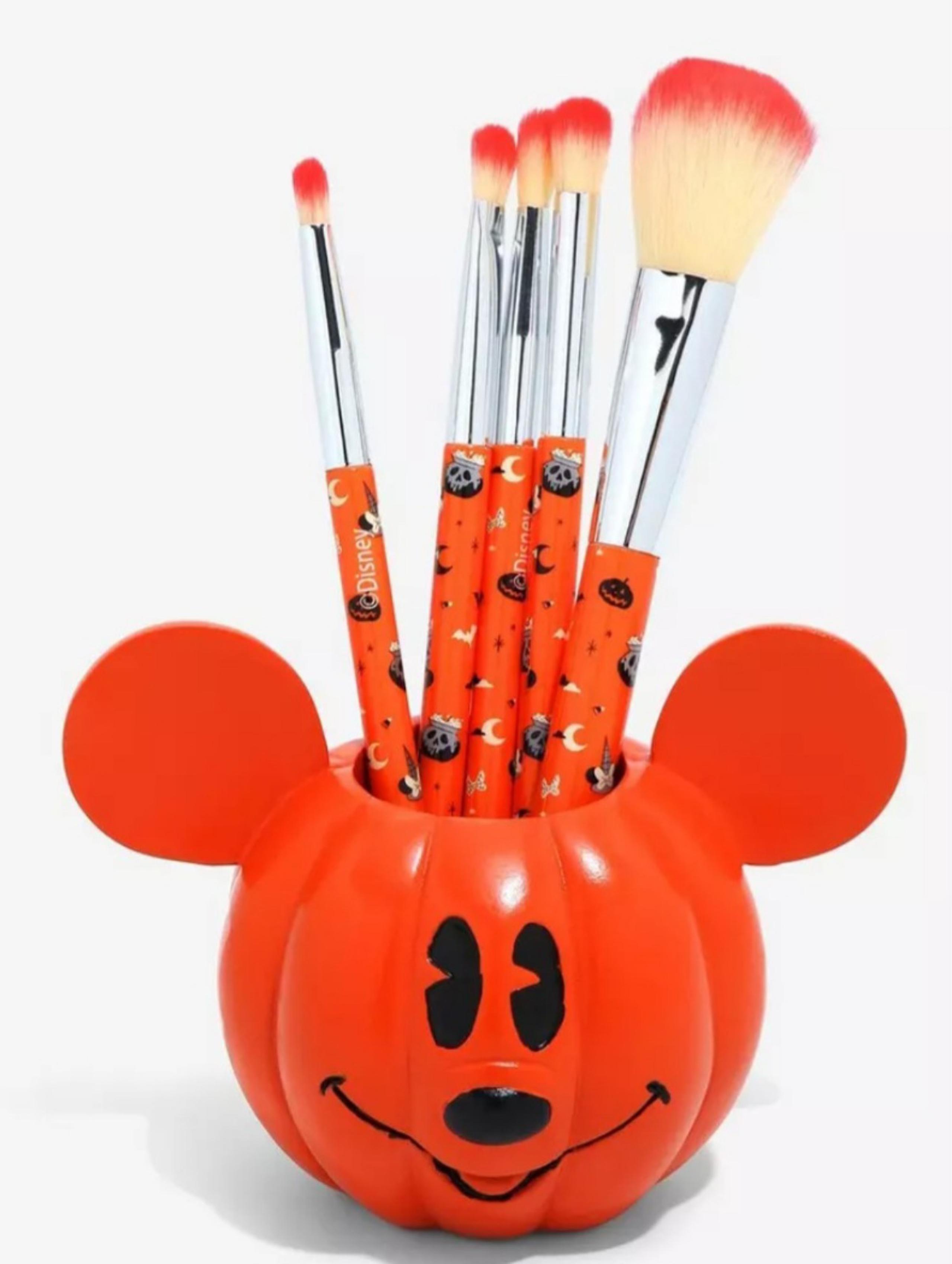 Disney Mickey Mouse Jack-O'Lantern Makeup Brush Set & Holder