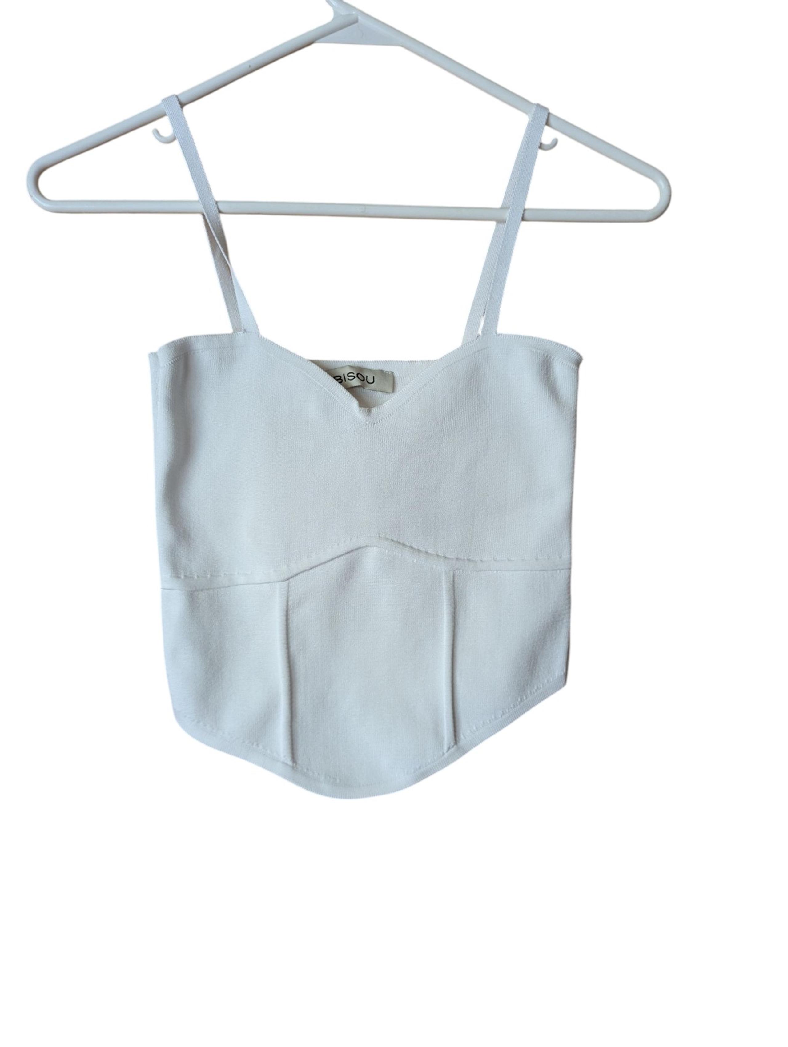 Bisou Women's White Corset/ Crop Top
