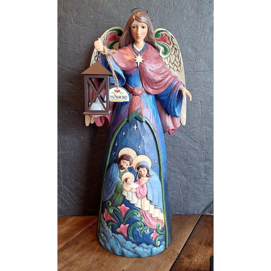 Jim Shore's 2018 Large Lighted Angel 6003362 Heartwood Creek By Enesco 21 Tall