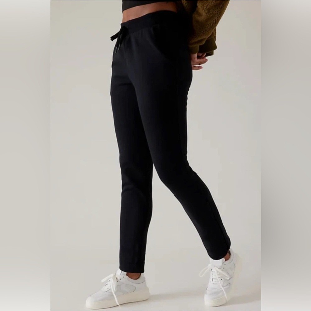 ATHLETA Cozy Karma High Rise Zip Pant Black Size Petite Large