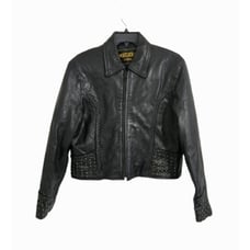 UNIK Ultra Women's Leather Jacket Size Large Black Outdoor Motorcycle Biker