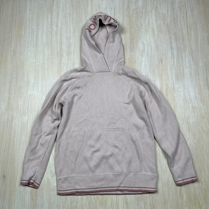 Lululemon Sooth Away Hoodie Pink Bliss Copper Coil Pullover Knit Spellout 4