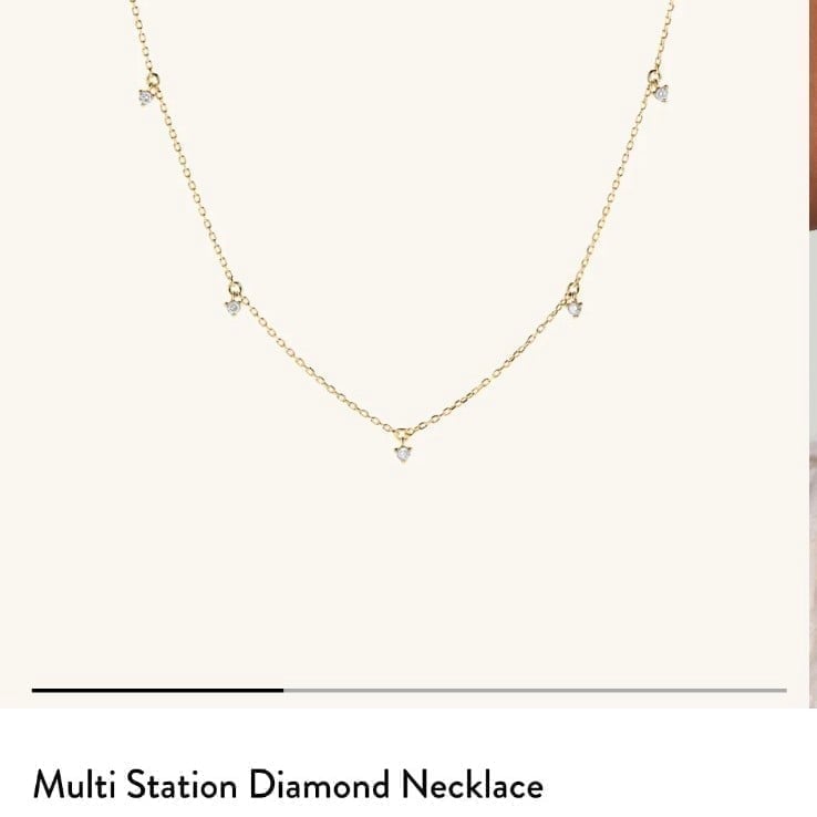 Mejuri 14k diamond station necklace