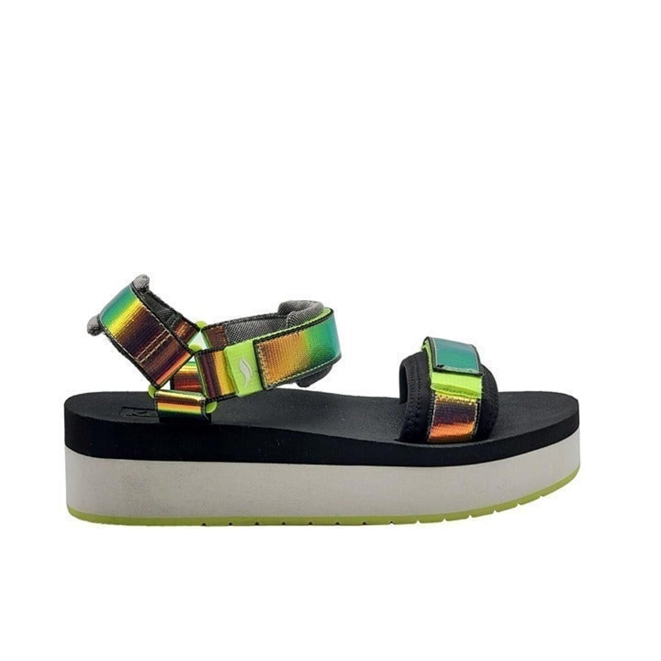 Keds Trio Platform Iridescent Black Strap Women Sandals WF66028 Size 6M