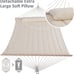 SUNCREAT Double Hammock for 2 Person, Extra Large Portable Hammock (Beige/Brown)