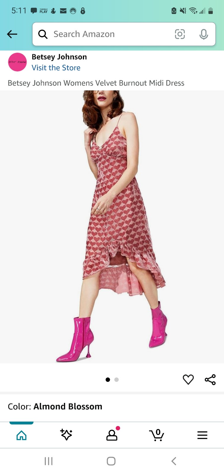 Dress Betsy Johnson burnout velvet heart