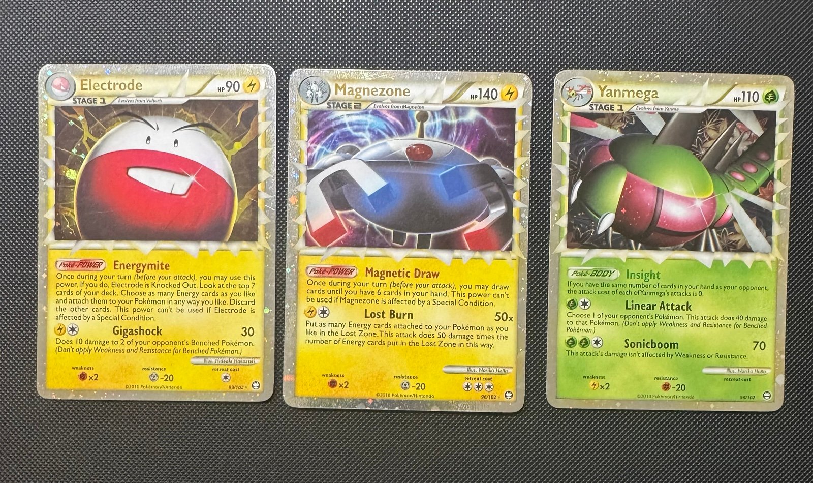 Electrode 93 Magnezone 96 Yanmega 98 Prime holo Triumphant HGSS Pokemon