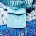 Peter Millar Seaside Swim Trunks Blue Red XXL w/ Coozie
