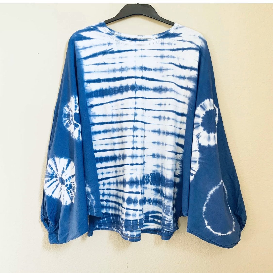 Tie Dye Dolman Sleeve Cotton Top Boho
