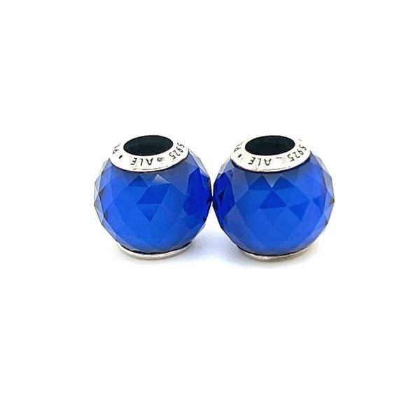 2 Pandora Blue Geometric Charms