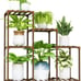 7 Pots Indoor Outdoor Wooden Plant Stand Shelf for Multiple Plants - NEW!