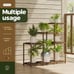 7 Pots Indoor Outdoor Wooden Plant Stand Shelf for Multiple Plants - NEW!