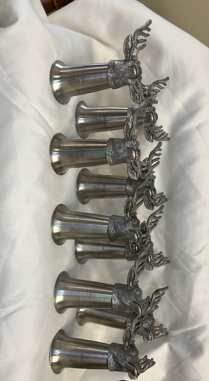 Jagermeister stag pewter shot glasses lot of 9