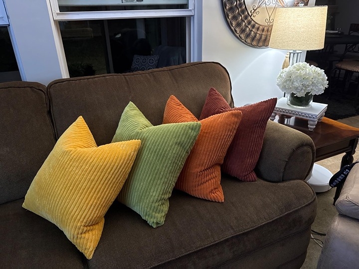 Fall Burnt Orange Decorative Throw Pillows Covers 18x18 Inch Set of 4,