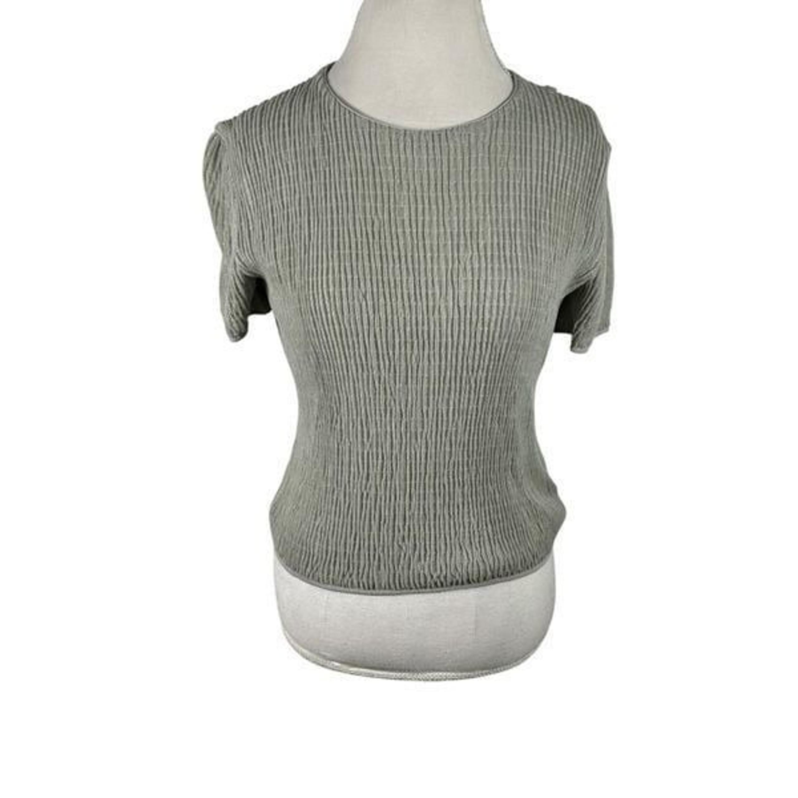 Vintage Giorgio Armani Rib puckered texture top Gray Crop Chic Size IT 42 US 6