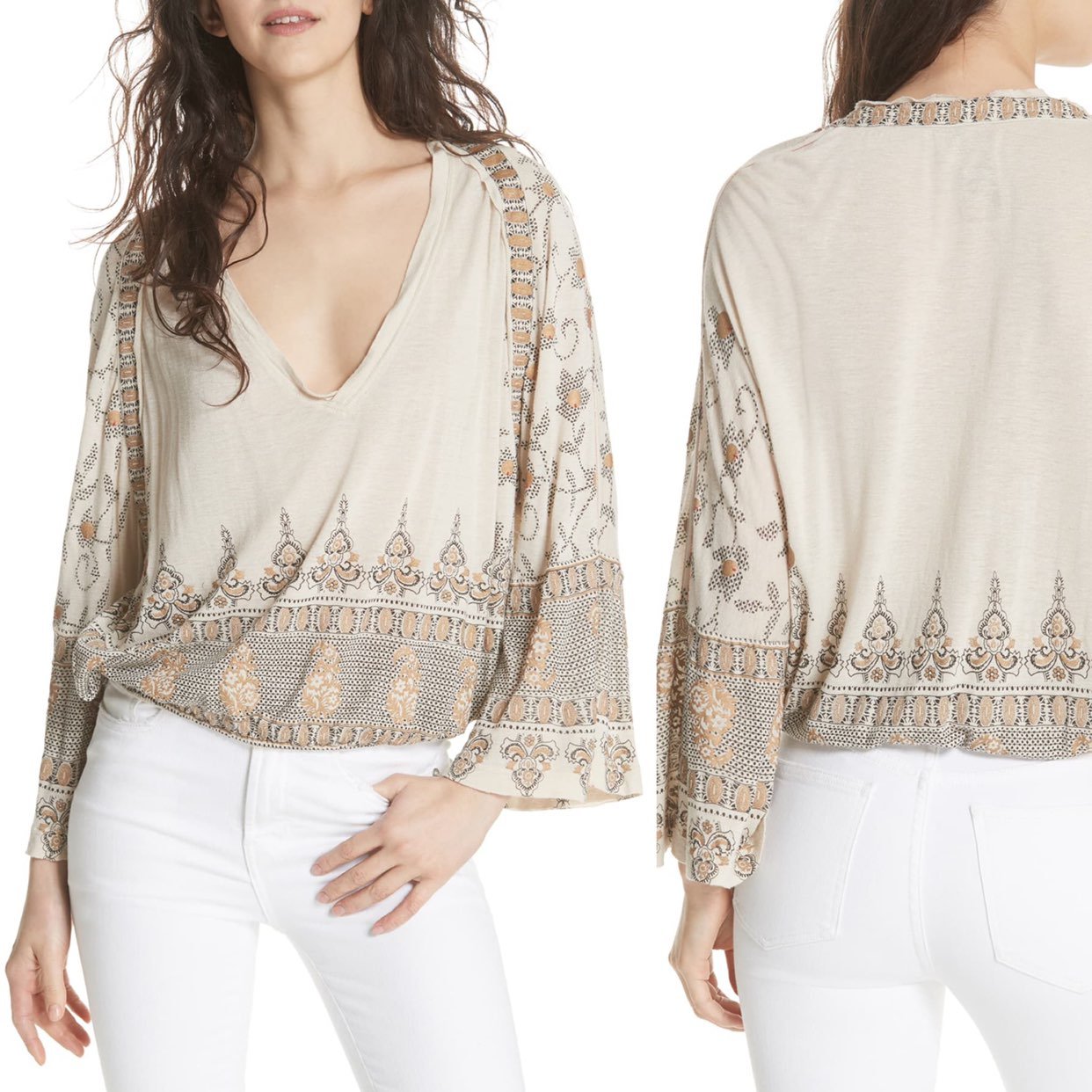 Free People Medallion Print Top