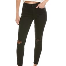 Mother Looker Ankle Fray Jean Guilty as Sin Black Distressed 28 Goth Punk Biker