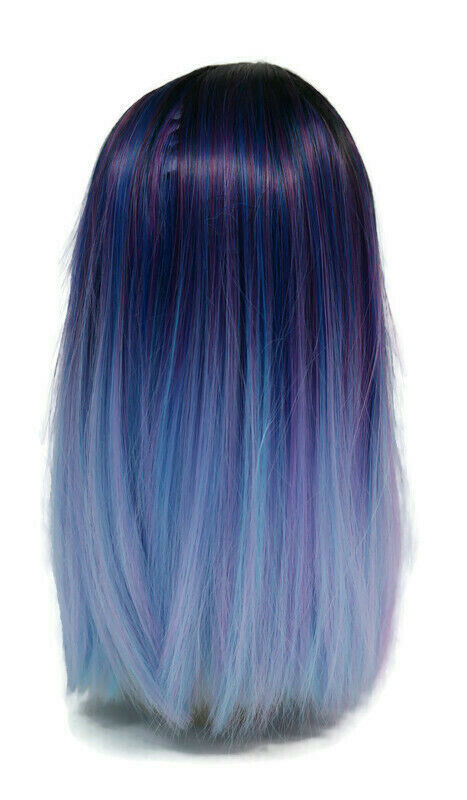 Ombre Quick Wig 14'' Black Top Blue Cotton Candy Ends