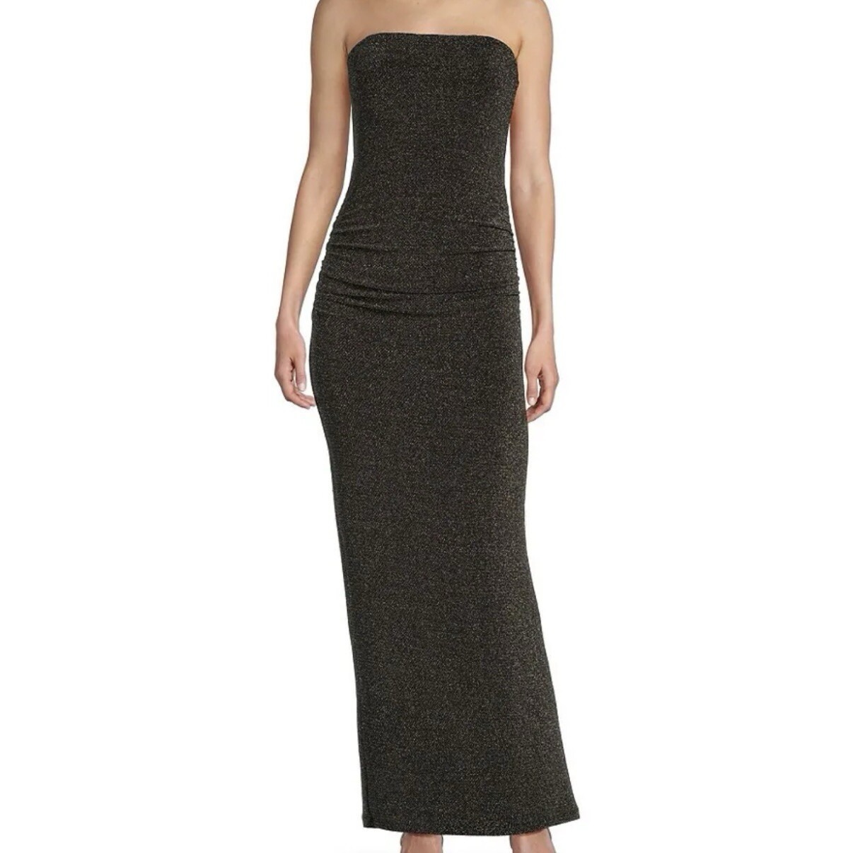 NWT Gianni Bini GB PROM Evening Formal Gala Dress Black Silver Strapless Size M