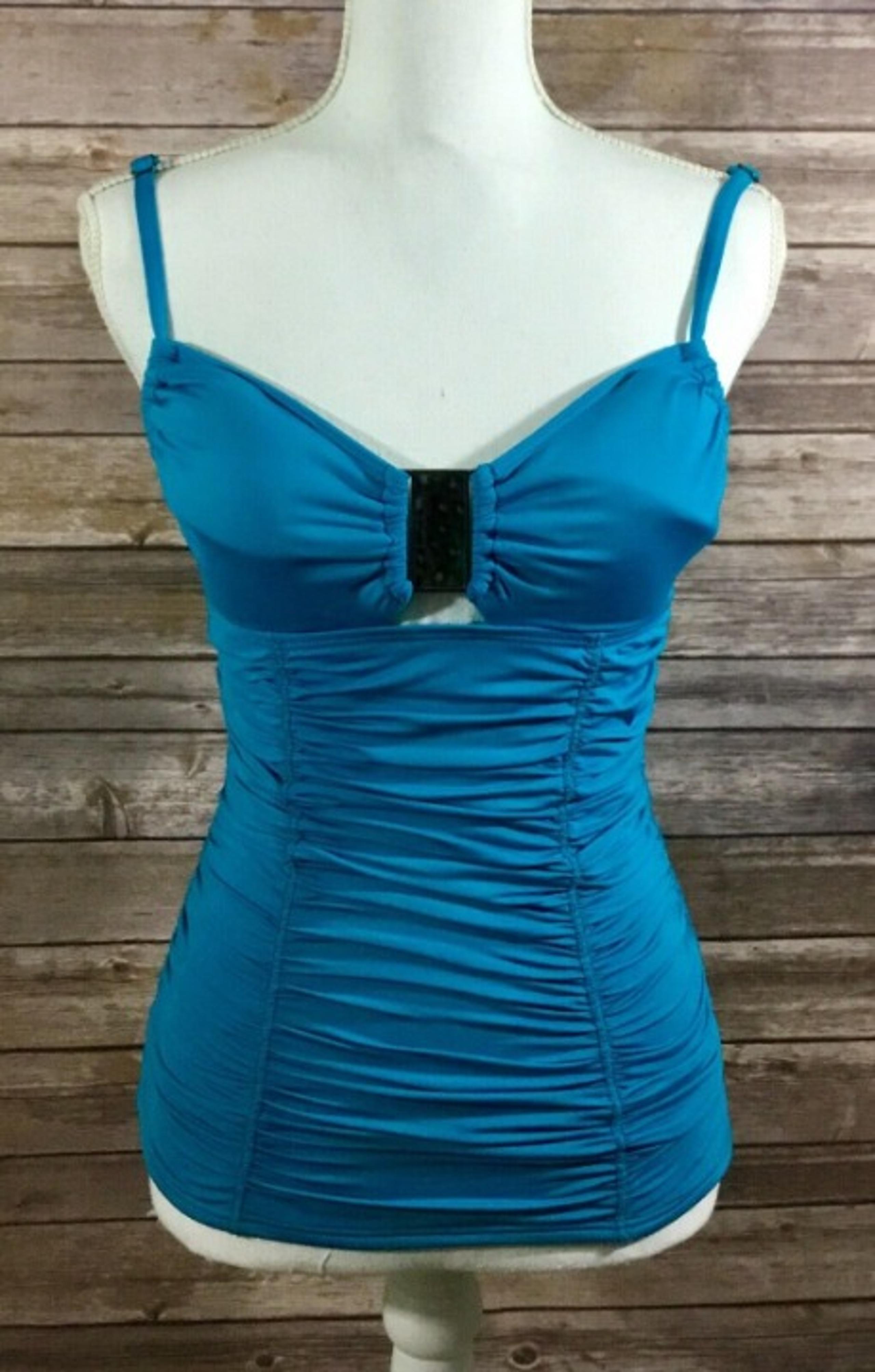 Kenneth Cole Ruched Tankini Swimsuit Top