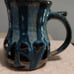 Studio Art Pottery Blue Glazed Coffee Vintage Mug Cup Signed by Sara