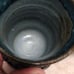 Studio Art Pottery Blue Glazed Coffee Vintage Mug Cup Signed by Sara