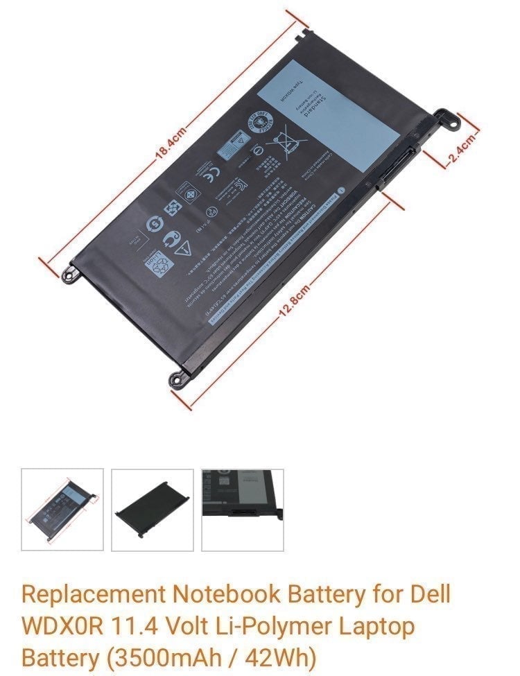 Dell WDXOR Replacement battery