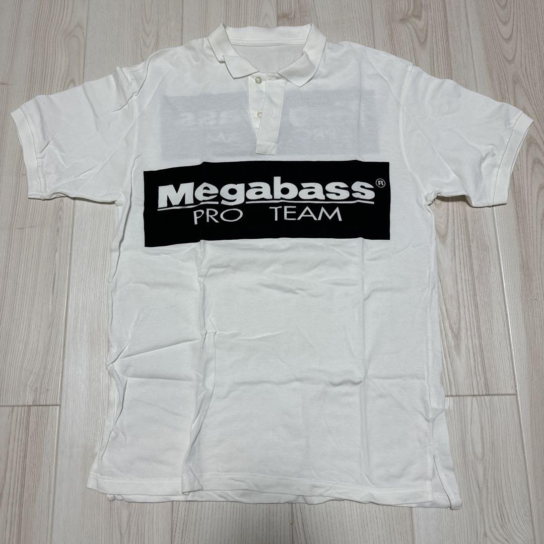 Rare Megabass Pro Team Polo Shirt White Megabass