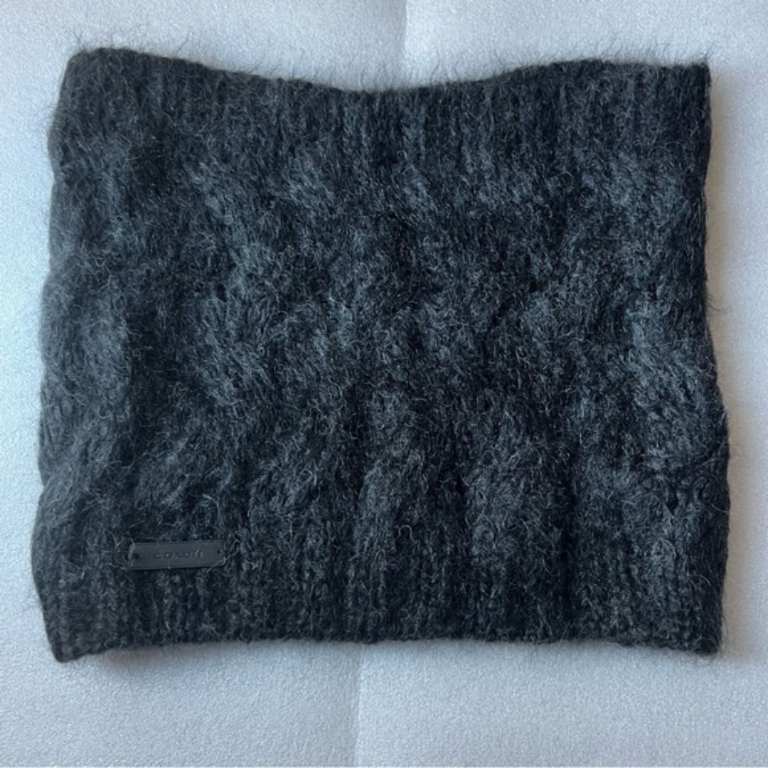 Coach 84059 Women's Braided Cable Knit Cowl Scarf Mohair Wool Blend