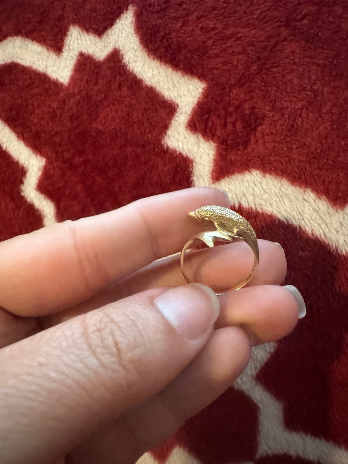 Vintage 14 K dolphin ring size 7