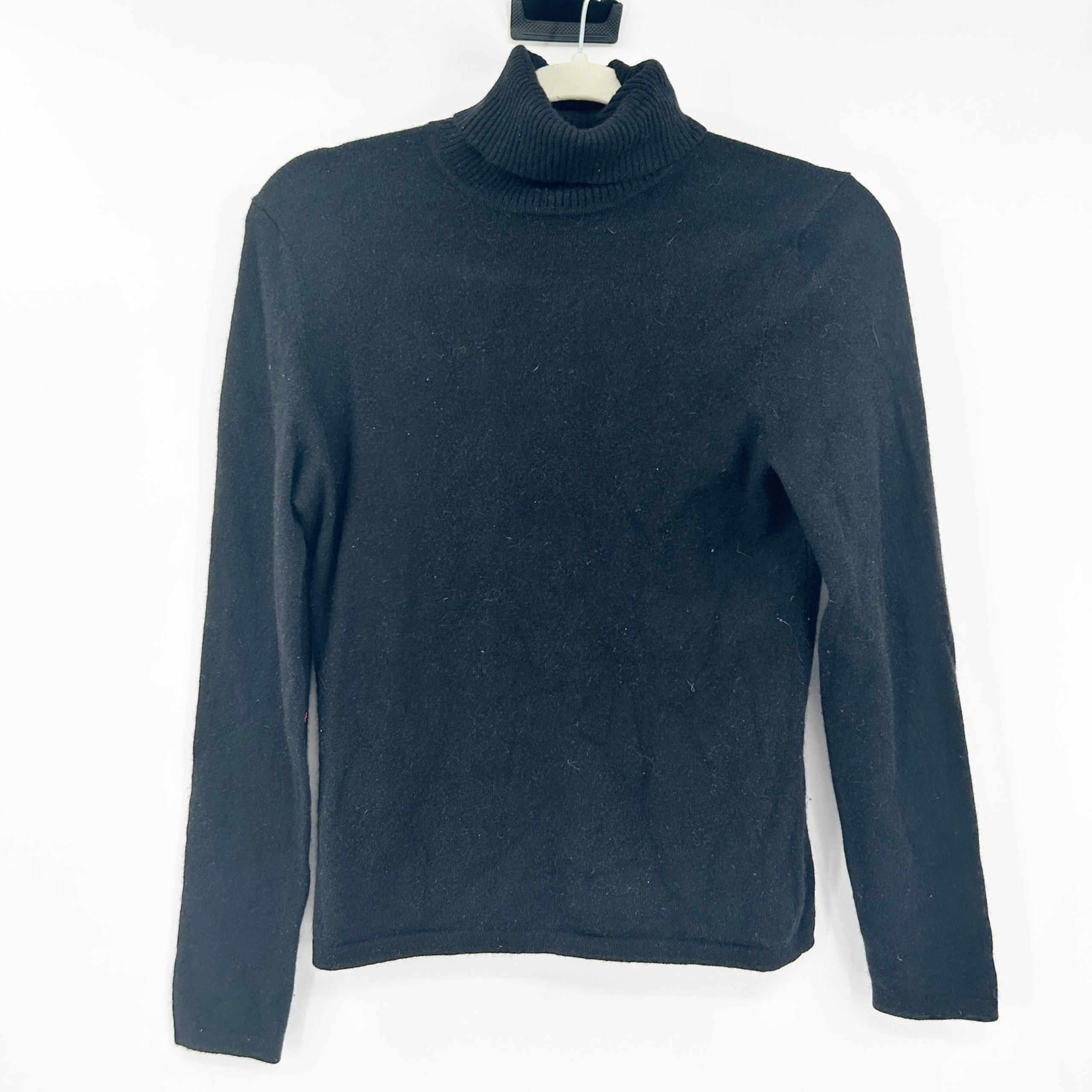 Lord & Taylor Womens Preppy Fall Knit 100% Cashmere Turtleneck Sweater Petite M