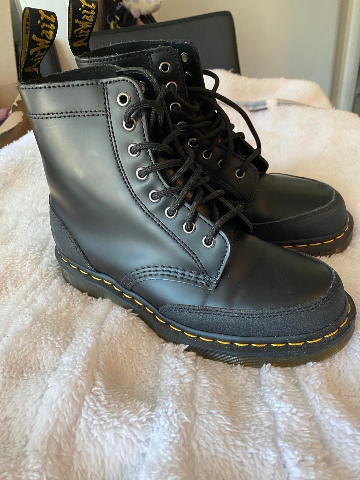 Dr. Martens 1460 Guard Panel Leather Lace Up Black boots