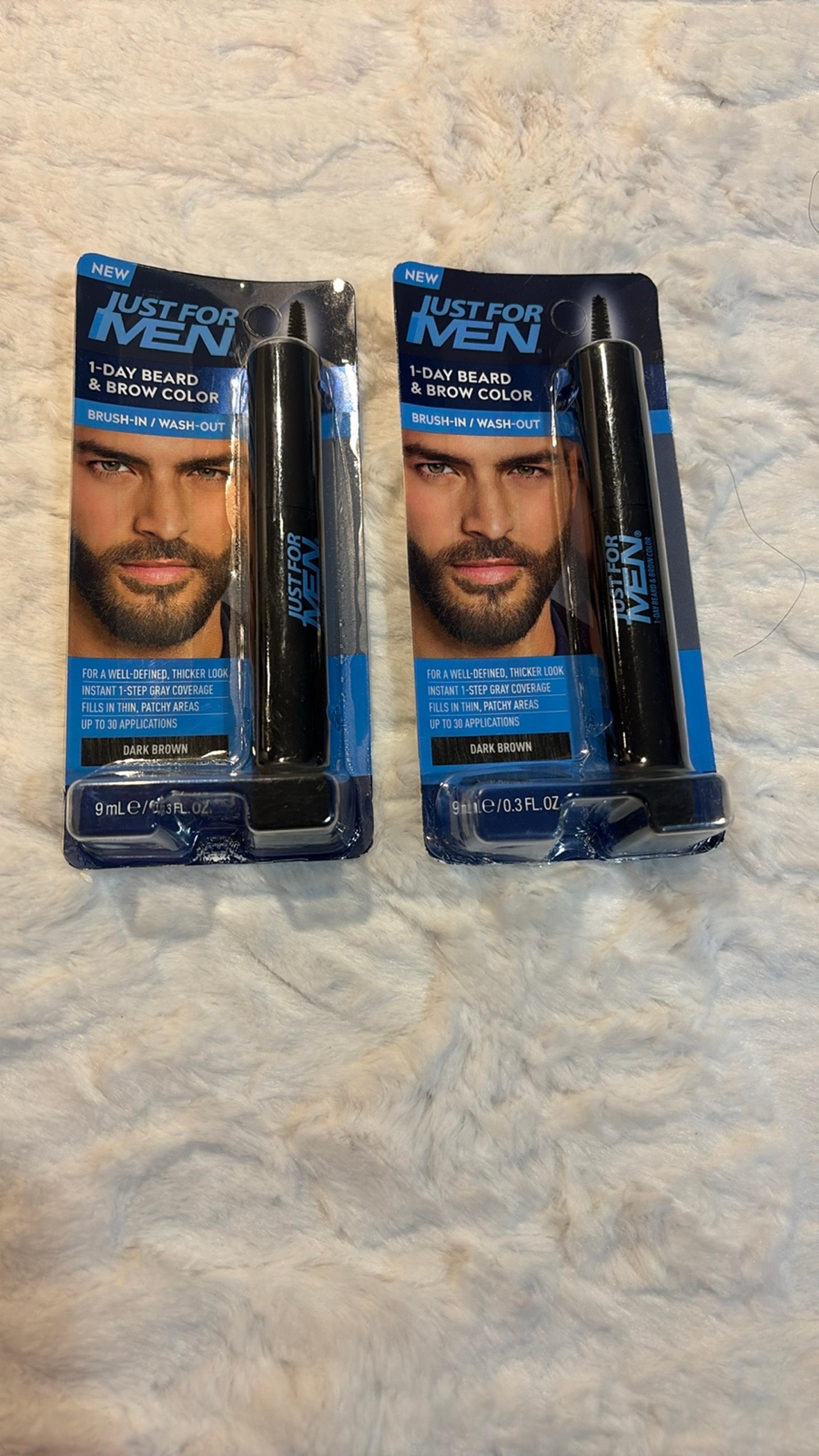 Just for Men 1- Day Beard & Brow Color. Bundle of 2 . NEW. Dark Brown .  NEW